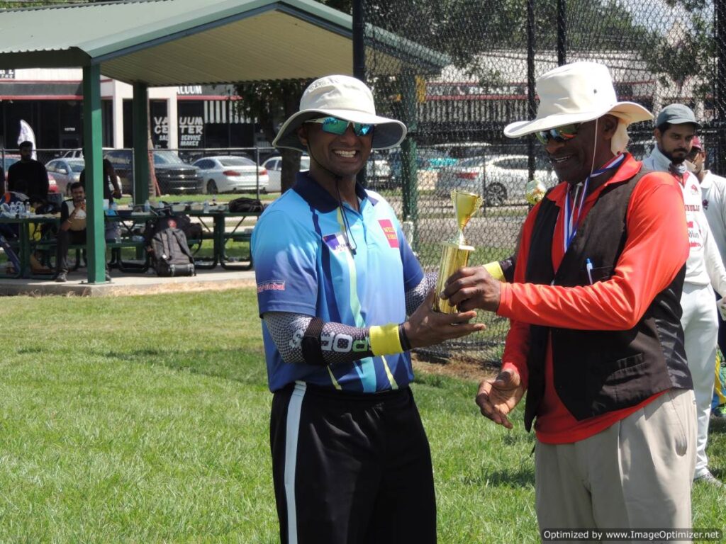 Krishna from Cougars with the MVP of the tournament