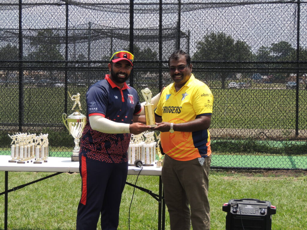 Sukitha from Tuskers with the MVP of the tournament award